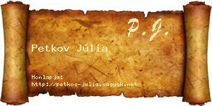 Petkov Júlia névjegykártya