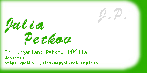 julia petkov business card